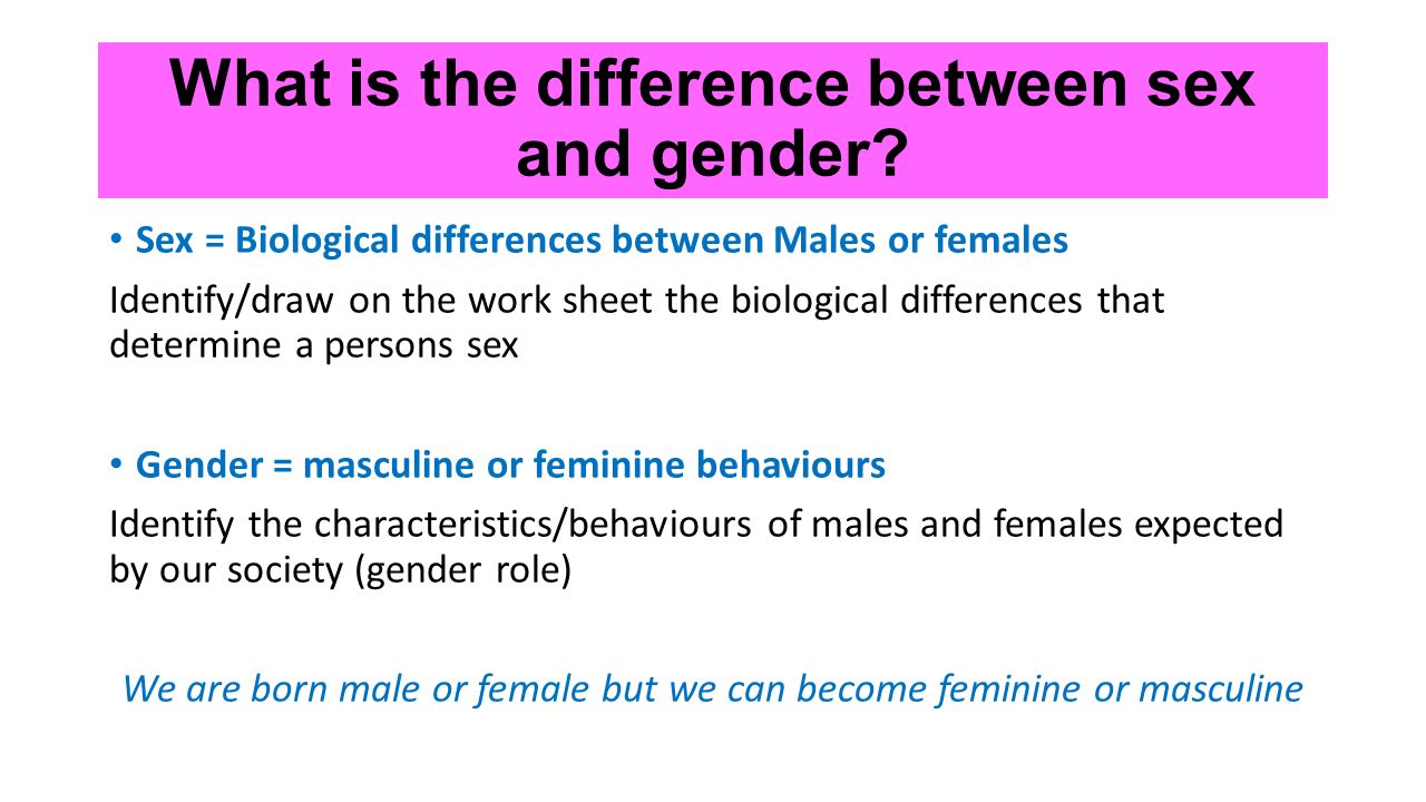 Sex and gender distinction